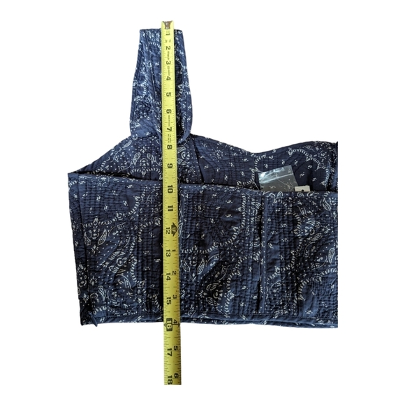 NEW Madewell Kassidy Quilted  Sweetheart Crop Top in Nighttime Size 10 - Picture 7 of 11